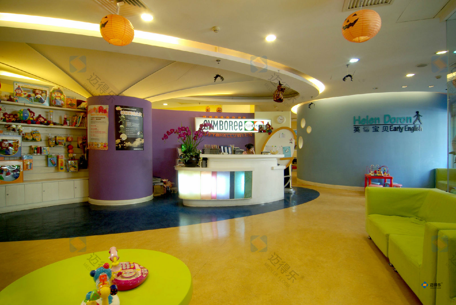 福尔波亚麻地板 早教幼儿园地胶 学校办公室展厅 亚麻油地板_b28cd6f5.jpg