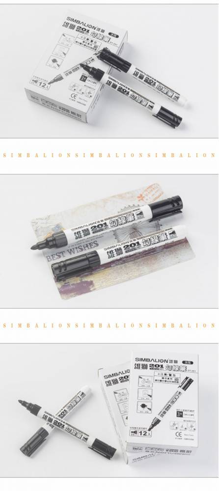 雄狮201儿童绘画勾线笔 水性记号笔粗头2.0 可水洗笔可加墨黑_4dc07ca2.jpg